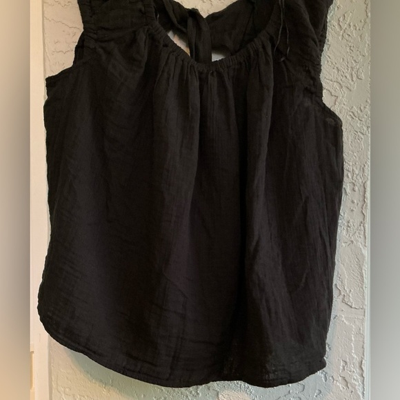 Old Navy Tie Back Cutout Black Blouse - Picture 7 of 12